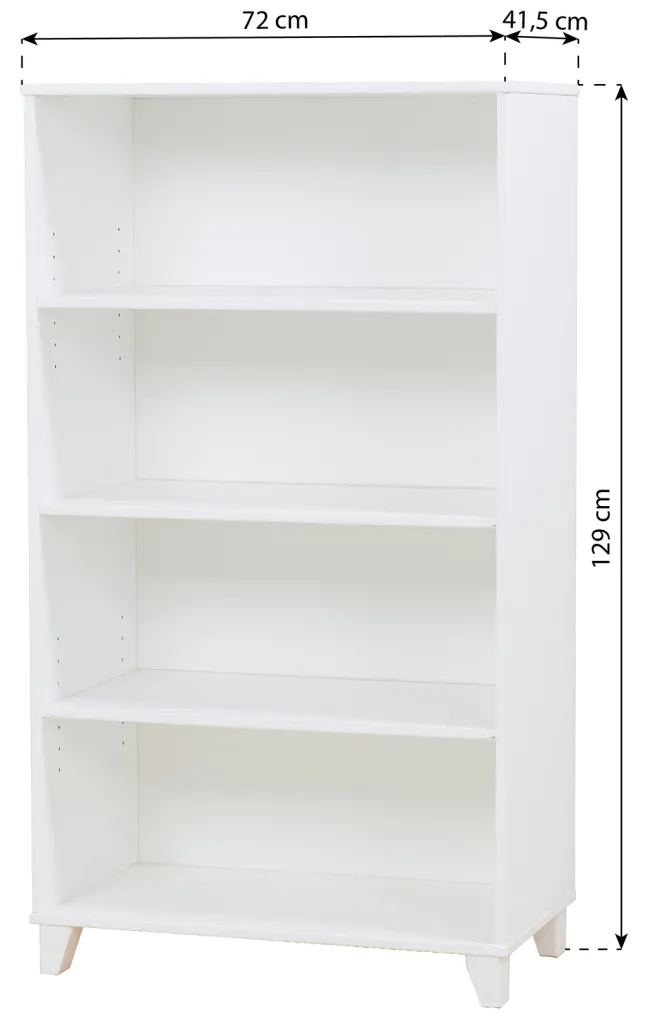 Hoppekids Peter Bücherregal mit 3 Fachböden weiß