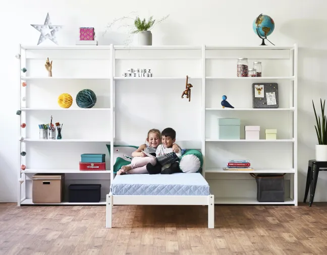 Hoppekids Storey seitliche Ergänzung 100cm mit 4 Einlegeböden weiß