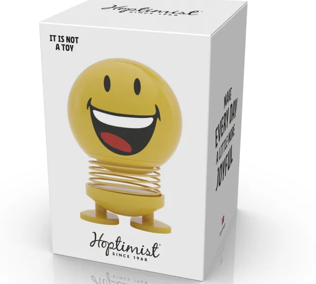 Hoptimist® Wackelfigur Smiley Joy S gelb