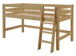 Infanskids Halbhohes Bett mit Schrägleiter gelaugt 90x200cm 302-20