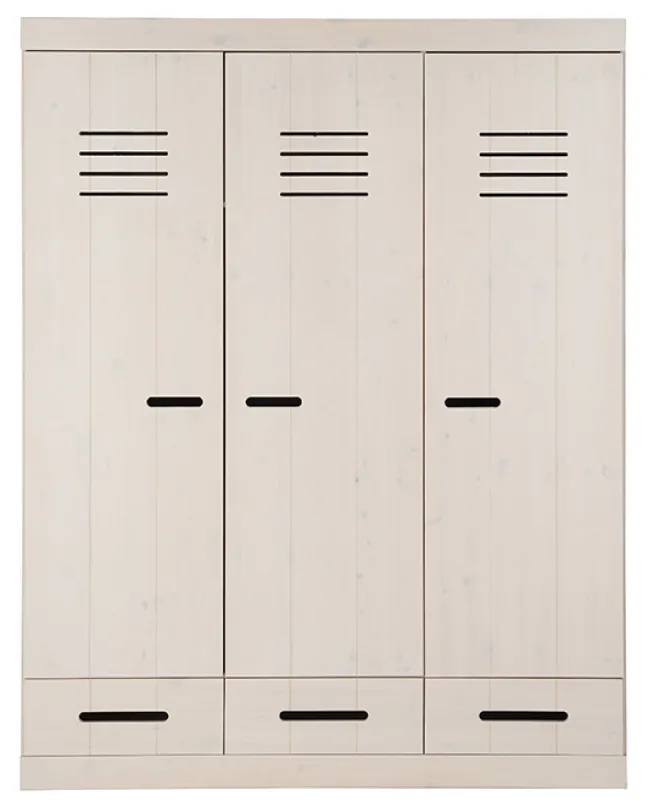 Infanskids Kleiderschrank 3-türig kiefer/weiß
