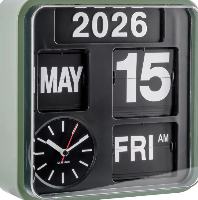 Karlsson Wanduhr Mini Flip Green