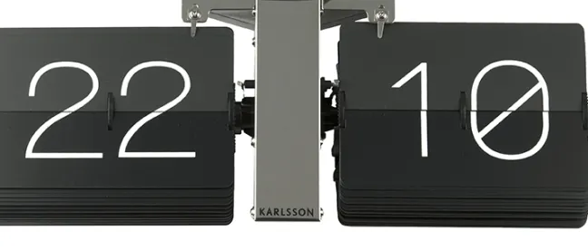 Karlsson Wand- und Tischuhr No Case Black- Standfuß Silber