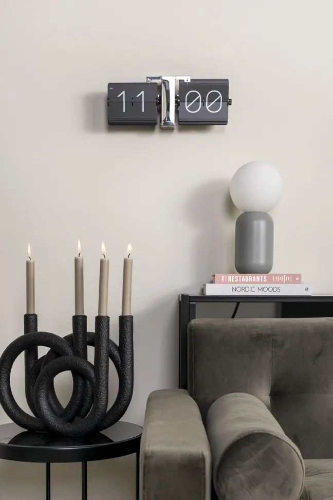 Karlsson Wand- und Tischuhr No Case Black- Standfuß Silber