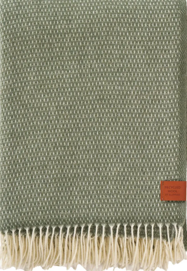 Klippan Wolldecke Merinowolle Hugo 130x200 Dusty green