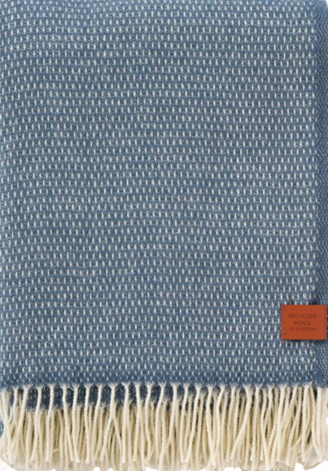 Klippan Wolldecke Merinowolle Hugo 130x200 Dusty blue