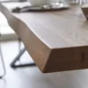 LifeConcept Esstisch 240x100cm Zerreiche Baumkante (6cm) Natur geölt mit Holz Spider-Gestell