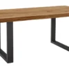 LifeConcept Esstisch 180x100cm Zerreiche Baumkante (6cm) Natur geölt mit Metall U-Gestell
