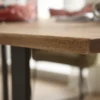 LifeConcept Esstisch 220x100cm Zerreiche gerade Kante (6cm) Natur geölt mit Metall X-Gestell