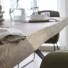 LifeConcept Esstisch 240x100cm Zerreiche Baumkante (3cm) Natur geölt mit Metall Spider-Gestell