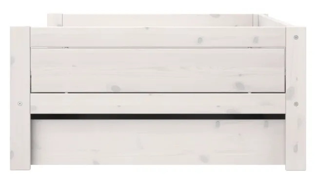 Lifetime Basisbett 120x200cm mit Premium Rollboden und Bettkasten groß whitewash