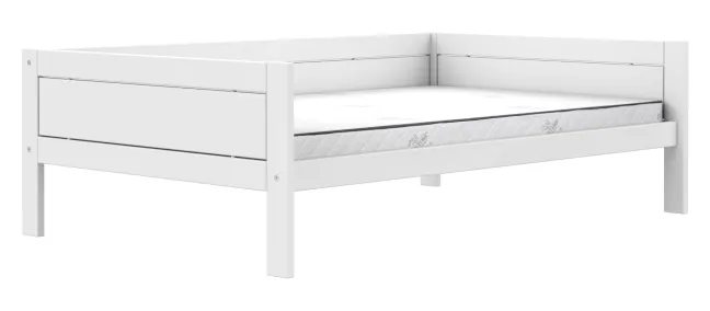 Lifetime Basisbett 120x200cm mit Premium Rollboden und 2 Bettkästen weiß lackiert
