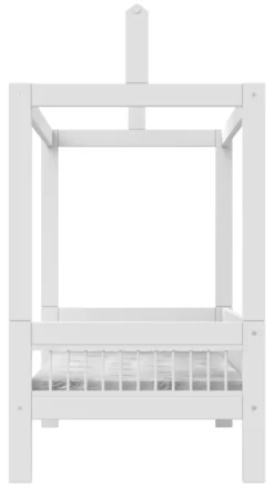 Lifetime Breeze Himmelbett 90x200cm mit Dachkonstruktion für Stoffdach und Rollboden weiß lackiert
