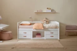 Lifetime Breeze Kojenbett 90x200cm mit Rollboden weiß lackiert