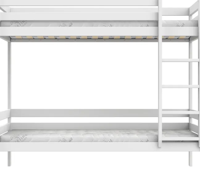 Lifetime Elements Etagenbett 90x200cm mit Rollboden weiß lackiert