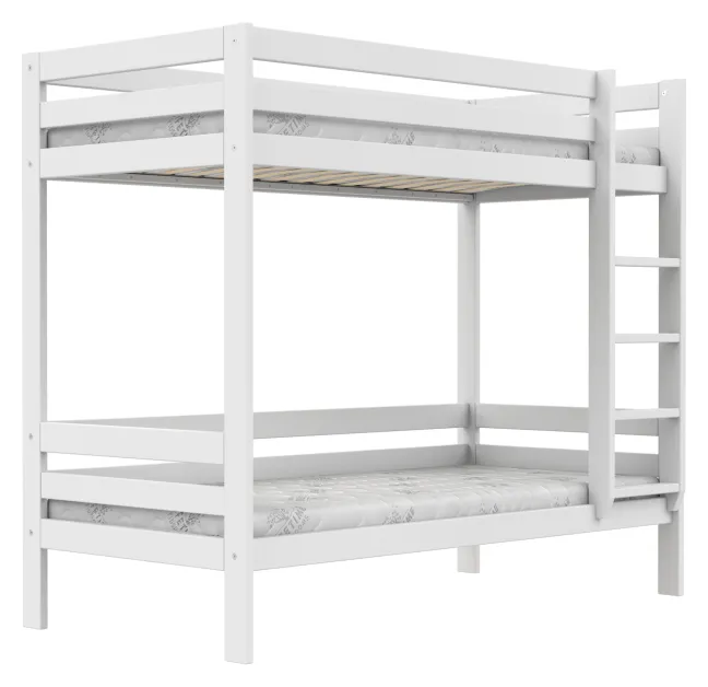 Lifetime Elements Etagenbett 90x200cm mit Rollboden weiß lackiert