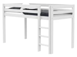 Lifetime Elements halbhohes Bett 90x200cm mit Rollboden weiß