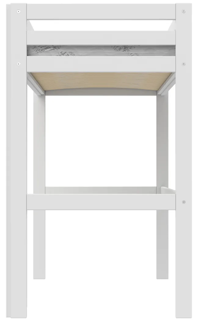 Lifetime Elements Hochbett 90x200cm mit Rollboden weiß