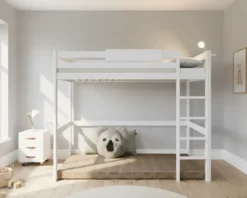 Lifetime Elements Hochbett 90x200cm mit Rollboden weiß
