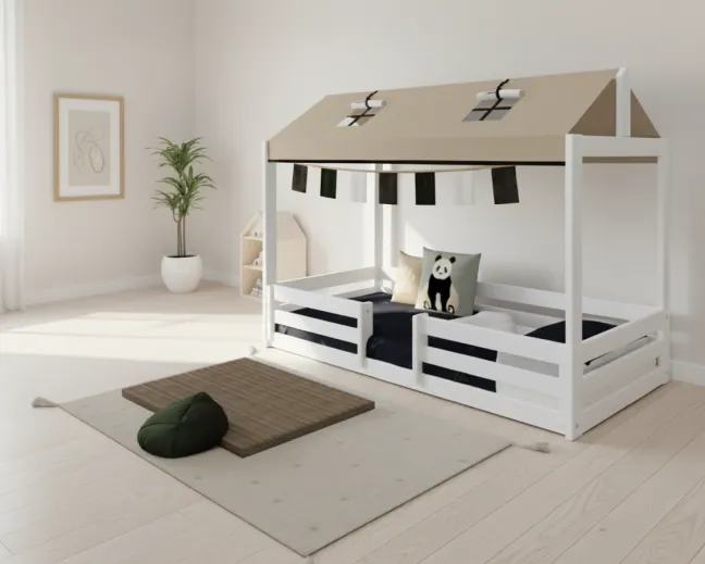 Lifetime Elements Montessori Bett 90x200cm mit Rollboden weiß