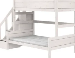 Lifetime Etagenbett Family 90/140x200cm mit Treppe und Premium Rollboden whitewash