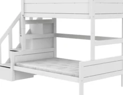 Lifetime Etagenbett Family 90/140x200cm mit Treppe und Premium Rollboden weiß lackiert