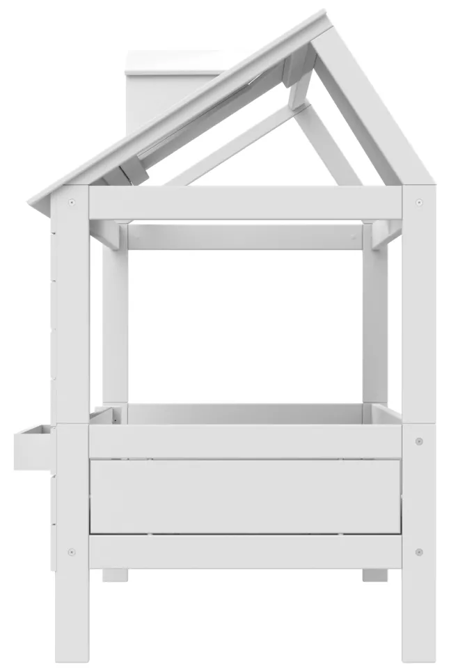 Lifetime Hüttenbett 90x200cm "Lake House 1" mit Rollboden weiß lackiert