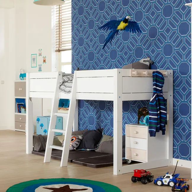 Lifetime 4 in 1 Bett mit Himmeldach inkl. Deluxe Lattenrost weiß lackiert