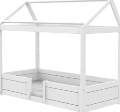 Lifetime 4in1 Hausbett mit Deluxe Lattenrost weiß lackiert