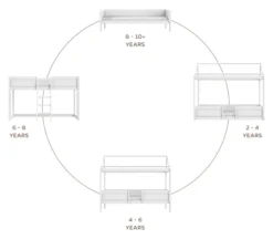 Lifetime 4in1 Hausbett mit Rollboden whitewash
