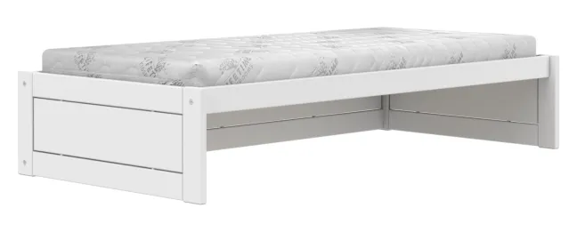 Lifetime Montessori Bett 90x200cm mit Premium Rollboden weiß lackiert
