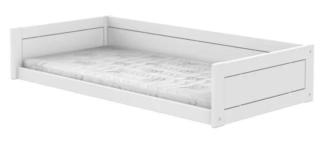 Lifetime Montessori Bett 90x200cm mit Premium Rollboden weiß lackiert