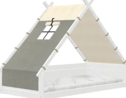 Lifetime Montessori Tipibett Jungle 90x200cm mit Rollboden weiß lackiert