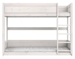Lifetime niedriges Etagenbett 90x200cm mit Deluxe Lattenrost whitewash