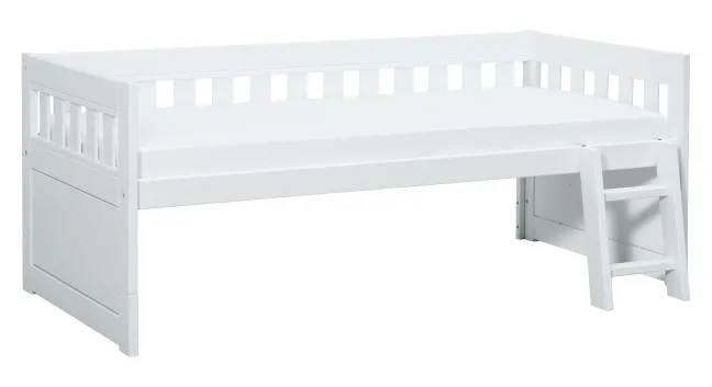 Lifetime Norden Kojenbett 90x200cm mit Rollboden und Leiter weiß lackiert
