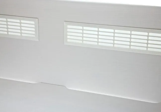 Lifetime Schrank 100cm mit 2 Türen, 2 Schubladen und Trennwand weiß lackiert