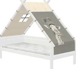 Lifetime Tipibett Jungle 90x200cm mit Rollboden weiß lackiert