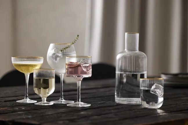 Lyngby Glas Gin & Tonic Glas Palermo Gold 45cl 4 Stück