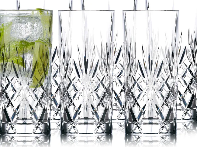 Lyngby Glas Highball Trinkglas Melodia 6 Stück