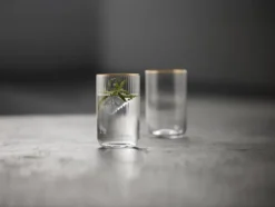 Lyngby Glas Highball Trinkglas Palermo Gold 50cl 4 Stück