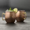 Lyngby Glas Moscow Mule-Krug 55cl 2 Stück gehämmert Kupfer/Stahl