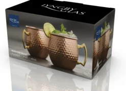 Lyngby Glas Moscow Mule-Krug 55cl 2 Stück gehämmert Kupfer/Stahl