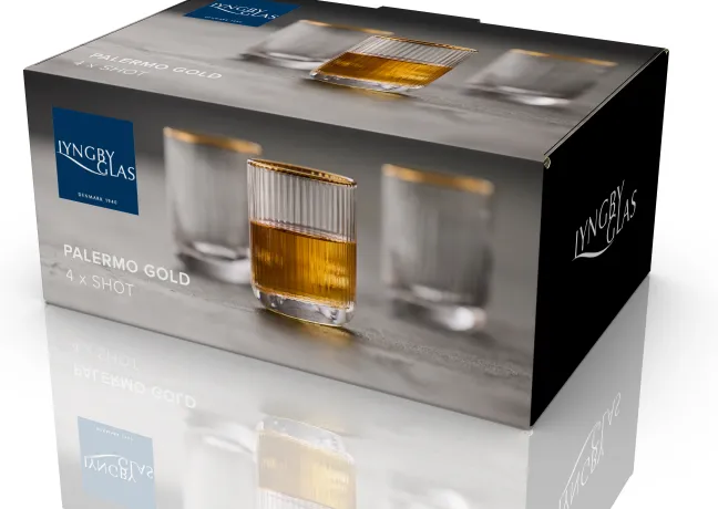 Lyngby Glas Schnapsglas Palermo Gold 6cl 6 Stück