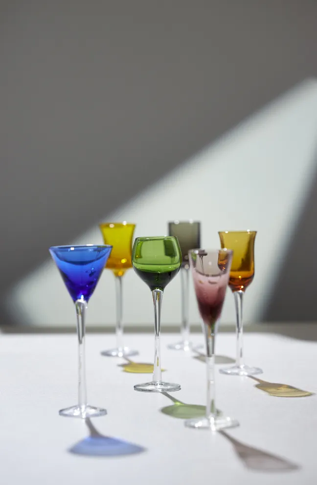 Lyngby Glas Schnapsglas 6 Stück bunt