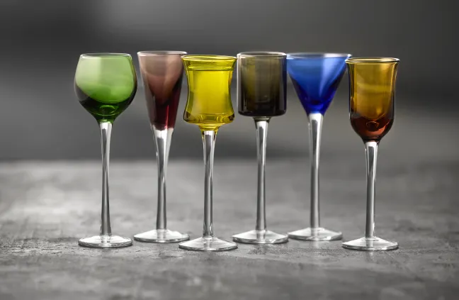 Lyngby Glas Schnapsglas 6 Stück bunt