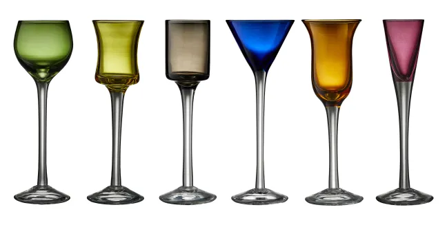 Lyngby Glas Schnapsglas 6 Stück bunt