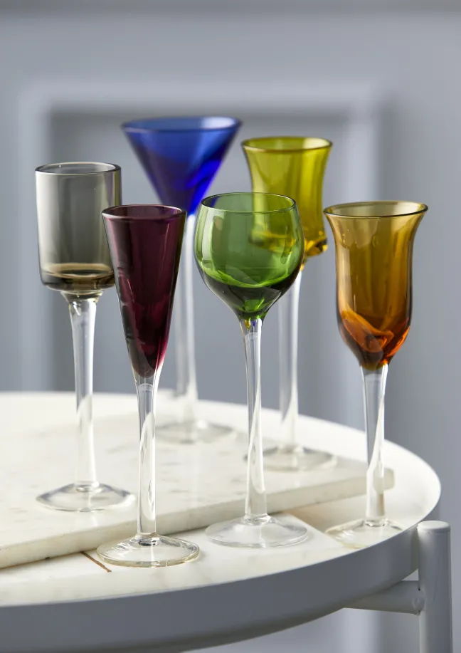 Lyngby Glas Schnapsglas 6 Stück bunt