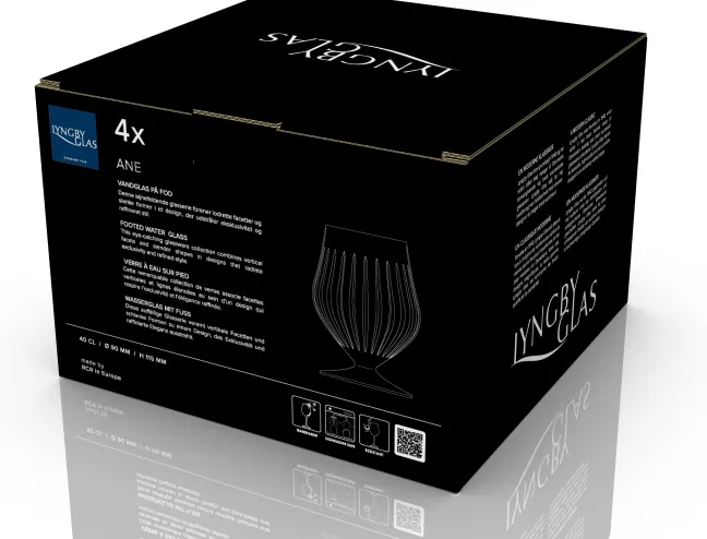 Lyngby Glas Wasserglas mit Fuß Ane 40cl 4 Stück
