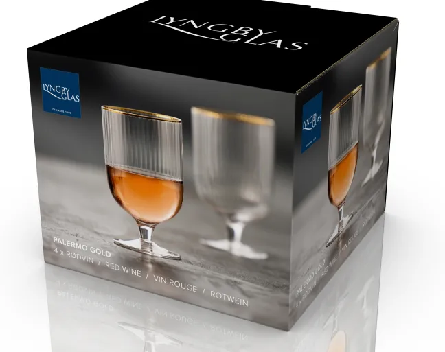 Lyngby Glas Weinglas Palermo Gold 30cl 4 Stück