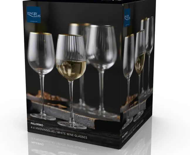 Lyngby Glas Weißweinglas Palermo Gold 30cl 4 Stück